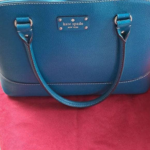 SALE Kate Spade Teal Blue Leather Shoulder Bag Great Used Condition - Picture 12 of 12